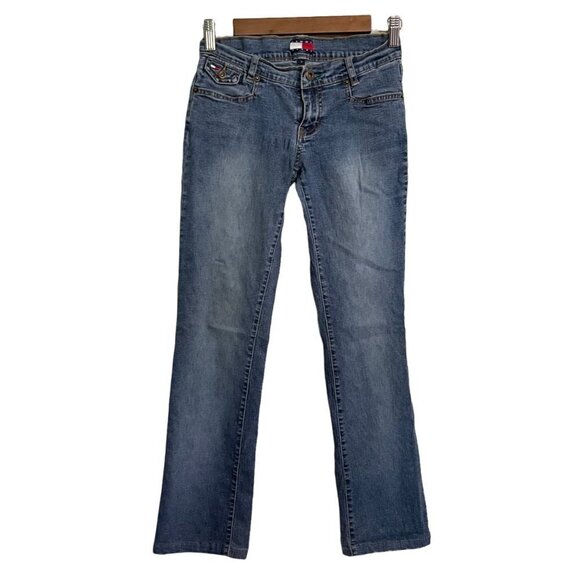Tommy Hilfiger Womens Juniors Low Rise Y2K Bootcut Flap Pocket Jeans Size 3 - Picture 1 of 7